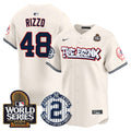 Men's Yankees The Bronx 2024 World Series Vapor Premier Limited Jersey V2 - All Stitched - Cream, Anthony Rizzo