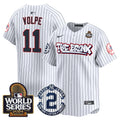 Men's Yankees The Bronx 2024 World Series Vapor Premier Limited Jersey V2 - All Stitched - Pinstripe, Anthony Volpe