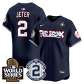 Men's Yankees The Bronx 2024 World Series Vapor Premier Limited Jersey V2 - All Stitched - Navy, Derek Jeter