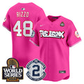 Men's Yankees The Bronx 2024 World Series Vapor Premier Limited Jersey V2 - All Stitched - Pink, Anthony Rizzo