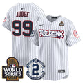 Men's Yankees The Bronx 2024 World Series Vapor Premier Limited Jersey V2 - All Stitched - Pinstripe, Aaron Judge