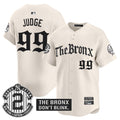 Men's Yankees 'The Bronx - Gothic Ink Drop Edition' Vapor Premier Limited Jersey - All Stitched - Cream, Aaron Judge