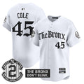 Men's Yankees 'The Bronx - Gothic Ink Drop Edition' Vapor Premier Limited Jersey - All Stitched - White, Gerrit Cole