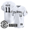 Men's Yankees 'The Bronx - Gothic Ink Drop Edition' Vapor Premier Limited Jersey - All Stitched - White, Anthony Volpe