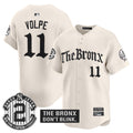 Men's Yankees 'The Bronx - Gothic Ink Drop Edition' Vapor Premier Limited Jersey - All Stitched - Cream, Anthony Volpe