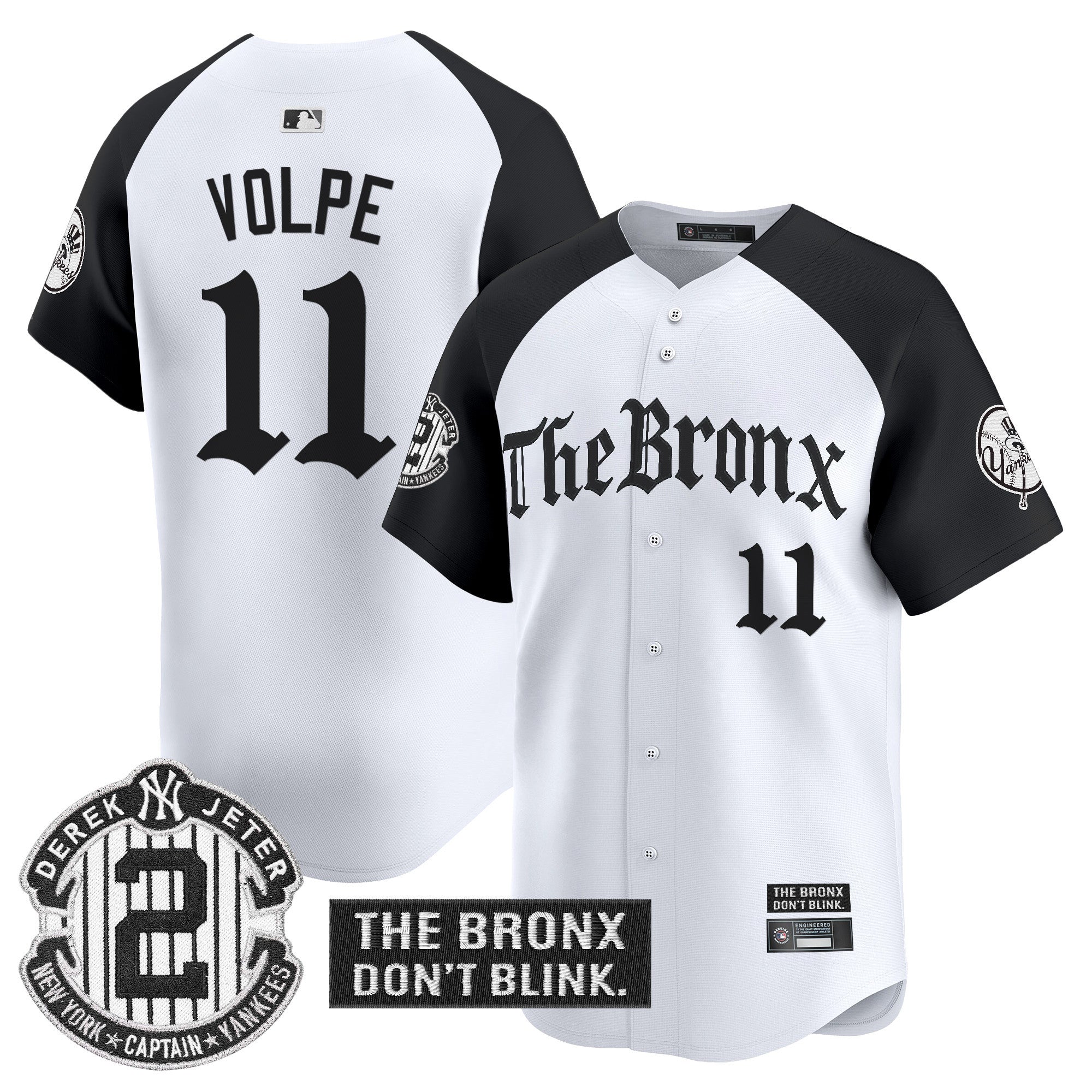 Men's Yankees 'The Bronx - Gothic Ink Drop Edition' Vapor Premier Limited Jersey - All Stitched - Alternate, Anthony Volpe