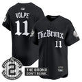 Men's Yankees 'The Bronx - Gothic Ink Drop Edition' Vapor Premier Limited Jersey - All Stitched - Black, Anthony Volpe