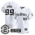 Men's Yankees 'The Bronx - Gothic Ink Drop Edition' Vapor Premier Limited Jersey - All Stitched - White, Aaron Judge