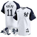 Men's Yankees Vapor Premier Limited Jersey - New York Patch - All Stitched - White Alternate, Anthony Volpe