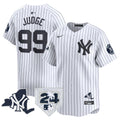 Men's Yankees Vapor Premier Limited Jersey - New York Patch - All Stitched - White, Aaron Judge