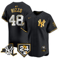Men's Yankees Vapor Premier Limited Jersey - New York Patch - All Stitched - Black Gold, Anthony Rizzo