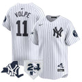 Men's Yankees Vapor Premier Limited Jersey - New York Patch - All Stitched - White, Anthony Volpe