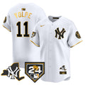 Men's Yankees Vapor Premier Limited Jersey - New York Patch - All Stitched - White Gold, Anthony Volpe