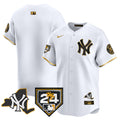 Men's Yankees Vapor Premier Limited Jersey - New York Patch - All Stitched - White Gold, Team