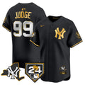 Men's Yankees Vapor Premier Limited Jersey - New York Patch - All Stitched - Black Gold, Aaron Judge
