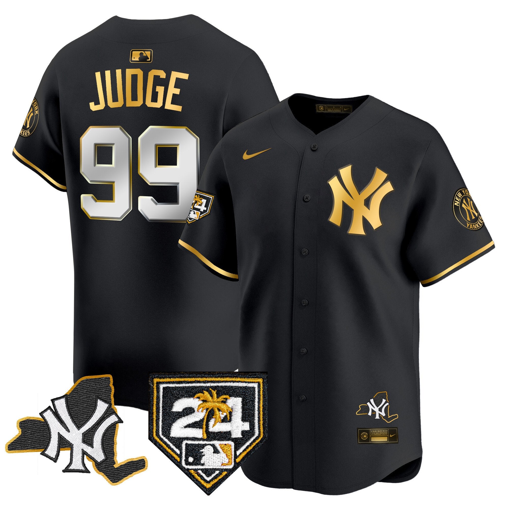 Men's Yankees Vapor Premier Limited Jersey - New York Patch - All Stitched