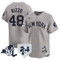 Men's Yankees Vapor Premier Limited Jersey - New York Patch - All Stitched - Gray, Anthony Rizzo