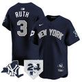 Men's Yankees Vapor Premier Limited Jersey - New York Patch - All Stitched - Alternate, Babe Ruth