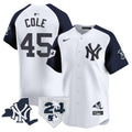 Men's Yankees Vapor Premier Limited Jersey - New York Patch - All Stitched - White Alternate, Gerrit Cole