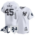 Men's Yankees Vapor Premier Limited Jersey - New York Patch - All Stitched - White, Gerrit Cole
