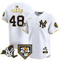 Men's Yankees Vapor Premier Limited Jersey - New York Patch - All Stitched - White Gold, Anthony Rizzo