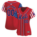 Mets 2024 Independence Day Vapor Premier Limited Custom Jersey - All Stitched - Women, Red