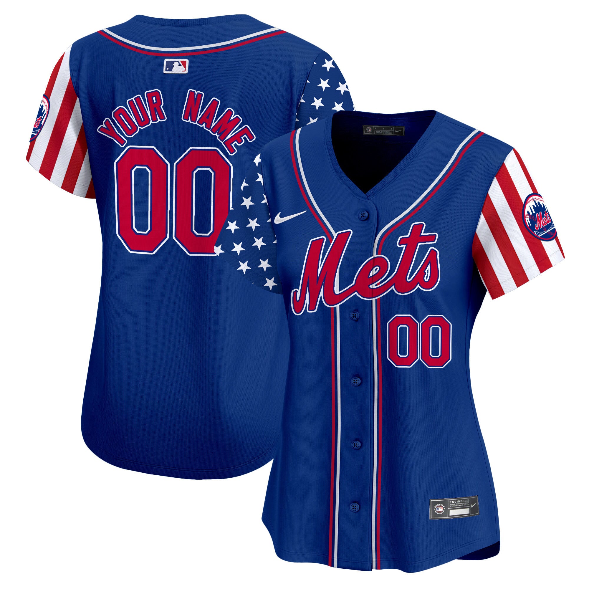 Mets 2024 Independence Day Vapor Premier Limited Custom Jersey - All Stitched - Women, Royal