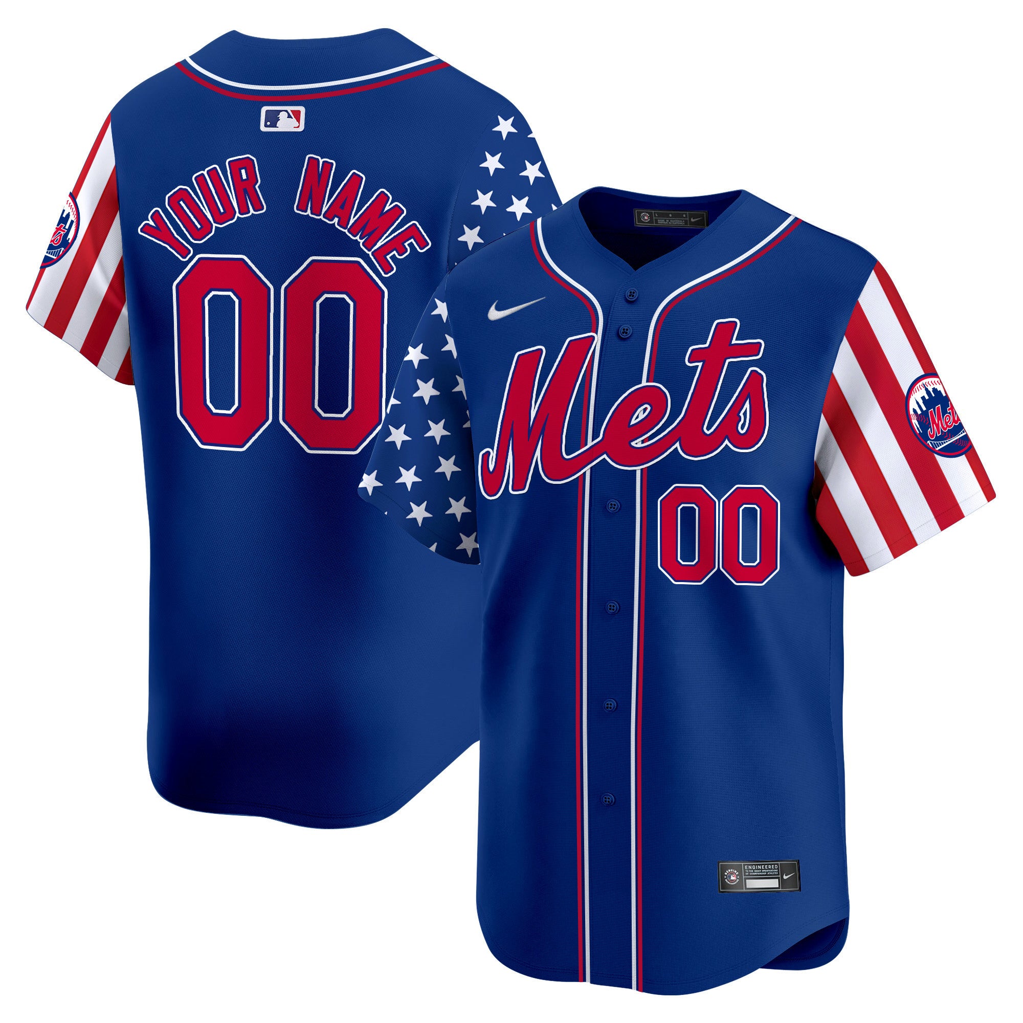 Mets 2024 Independence Day Vapor Premier Limited Custom Jersey - All Stitched - Men, Royal