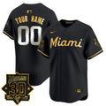 Miami Marlins 30 Seasons Anniversary Patch Vapor Premier Limited Custom Jersey - All Stitched