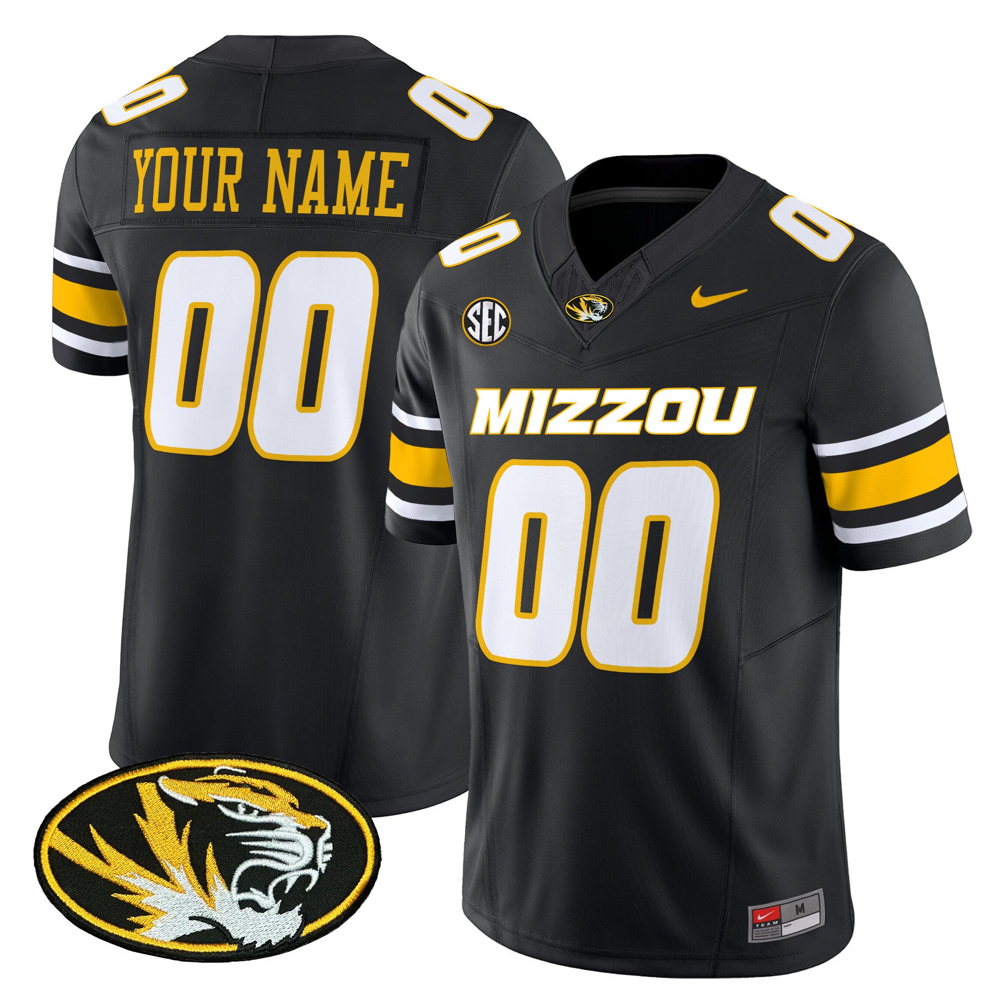 Missouri Tigers Vapor Limited Custom Jersey - All Stitched - Men, Black