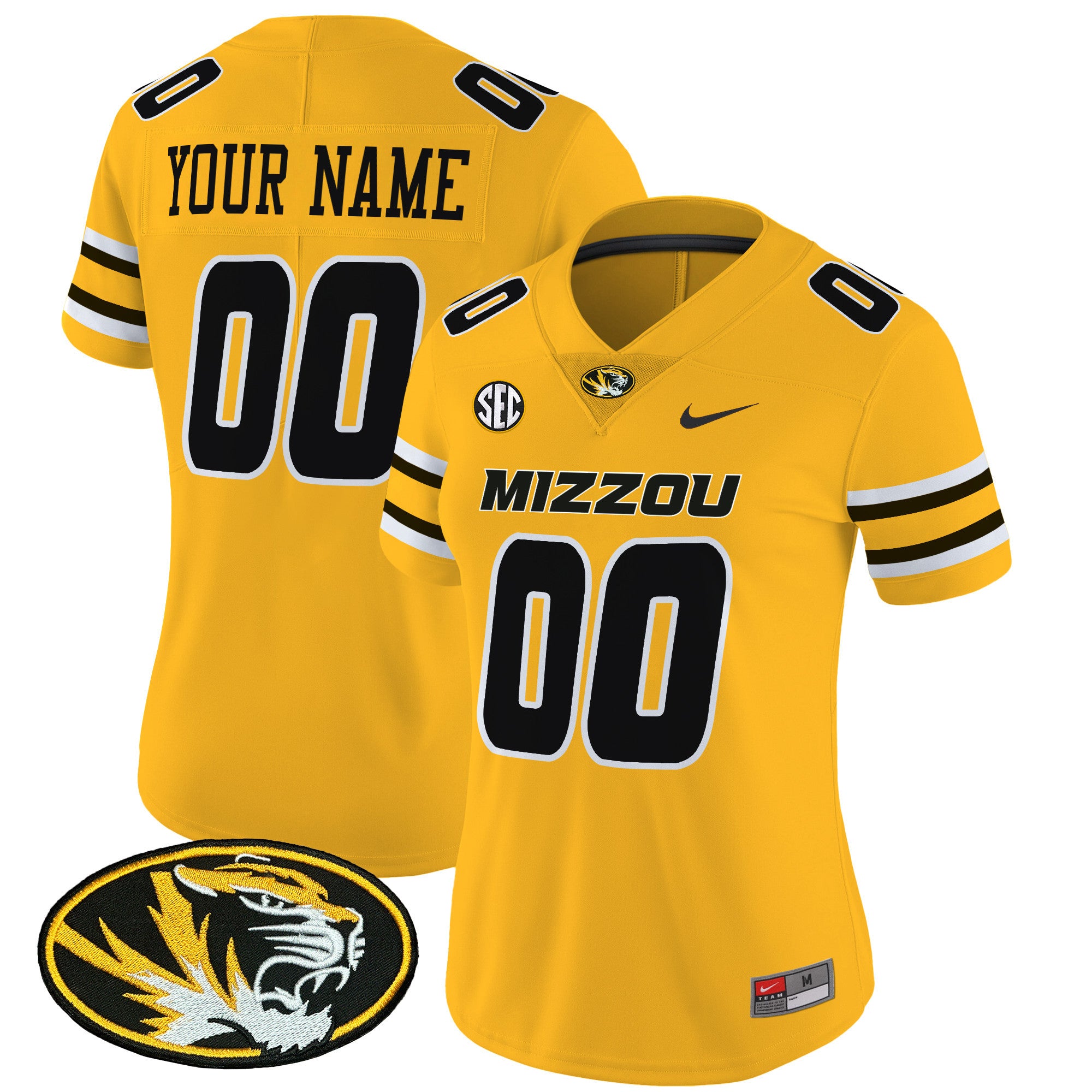 Missouri Tigers Vapor Limited Custom Jersey - All Stitched - Women, Gold
