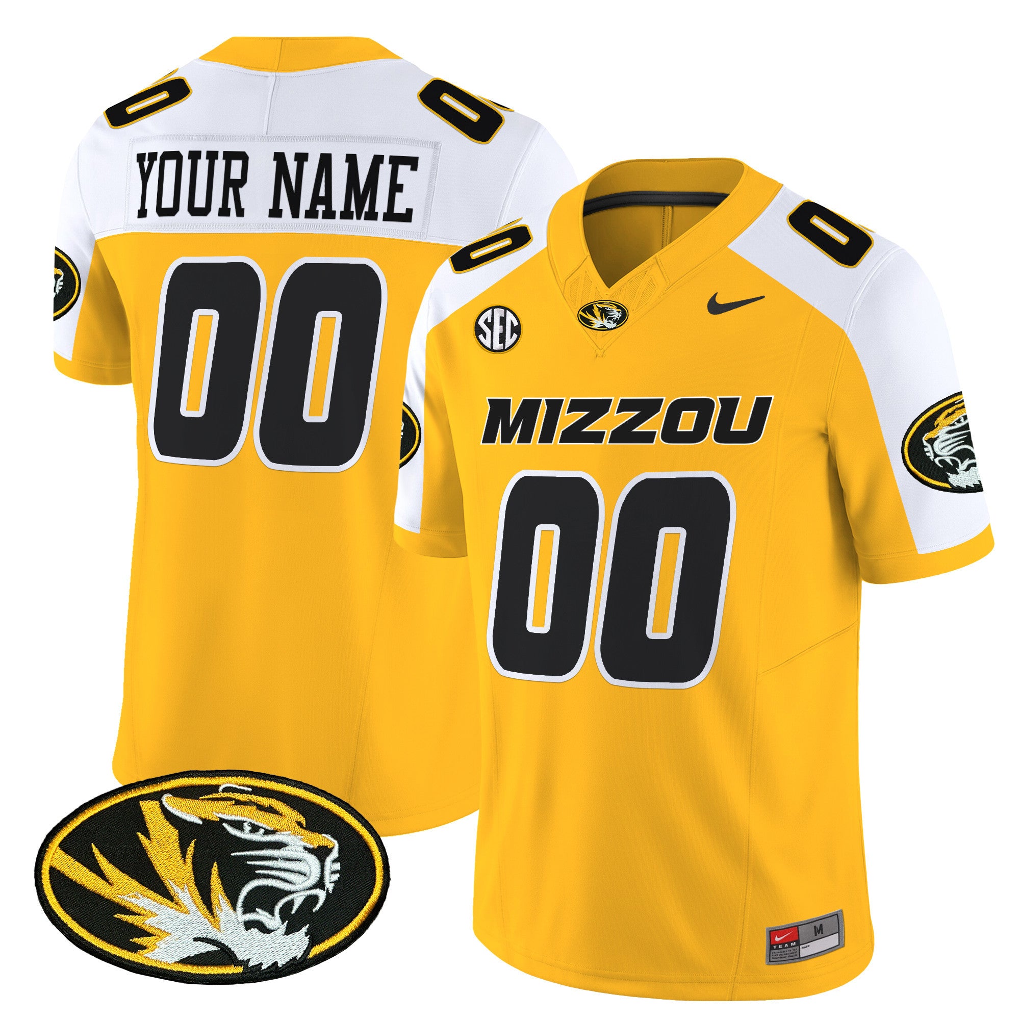 Missouri Tigers Vapor Limited Custom Jersey - All Stitched - Men, Gold Alternate