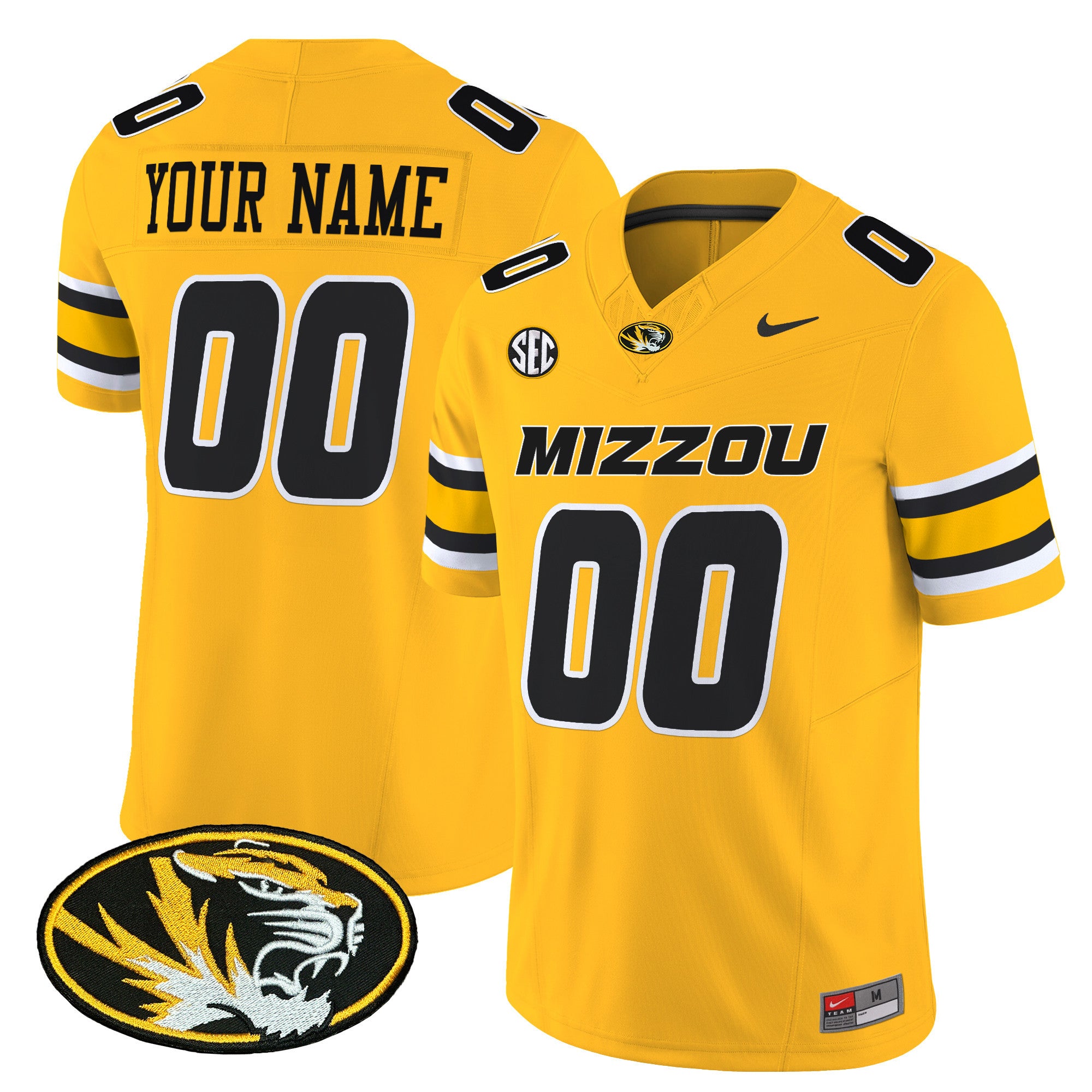 Missouri Tigers Vapor Limited Custom Jersey - All Stitched - Men, Gold