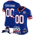 New York Giants 100th Season & State Patch Vapor Limited Custom Jersey - All Stitched - Women, Royal