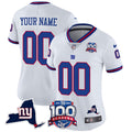 New York Giants 100th Season & State Patch Vapor Limited Custom Jersey - All Stitched - Women, White