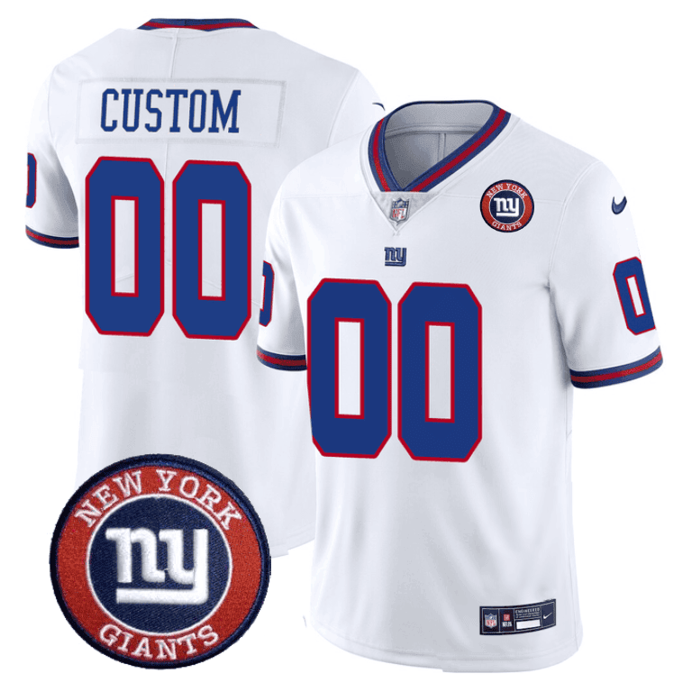 New York Giants Logo Patch Limited Custom Jersey - All Stitched