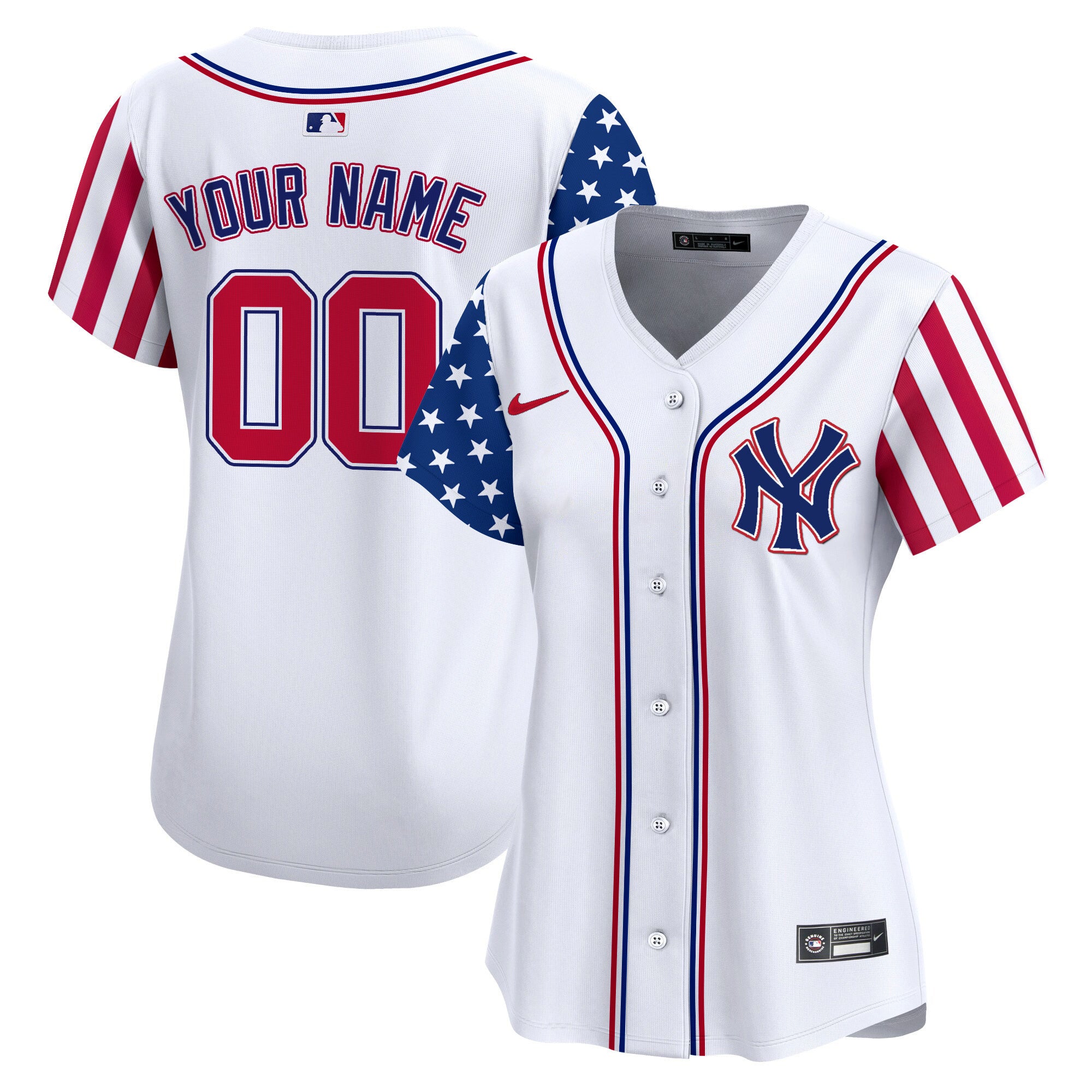 New York Yankees 2024 Independence Day Vapor Premier Limited Custom Jersey - All Stitched - Women, White