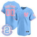 New York Yankees Bubblegum Pink Vapor Premier Limited Custom Jersey - All Stitched - Men, Light Blue