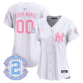 New York Yankees Bubblegum Pink Vapor Premier Limited Custom Jersey - All Stitched - Women, Pinstripe