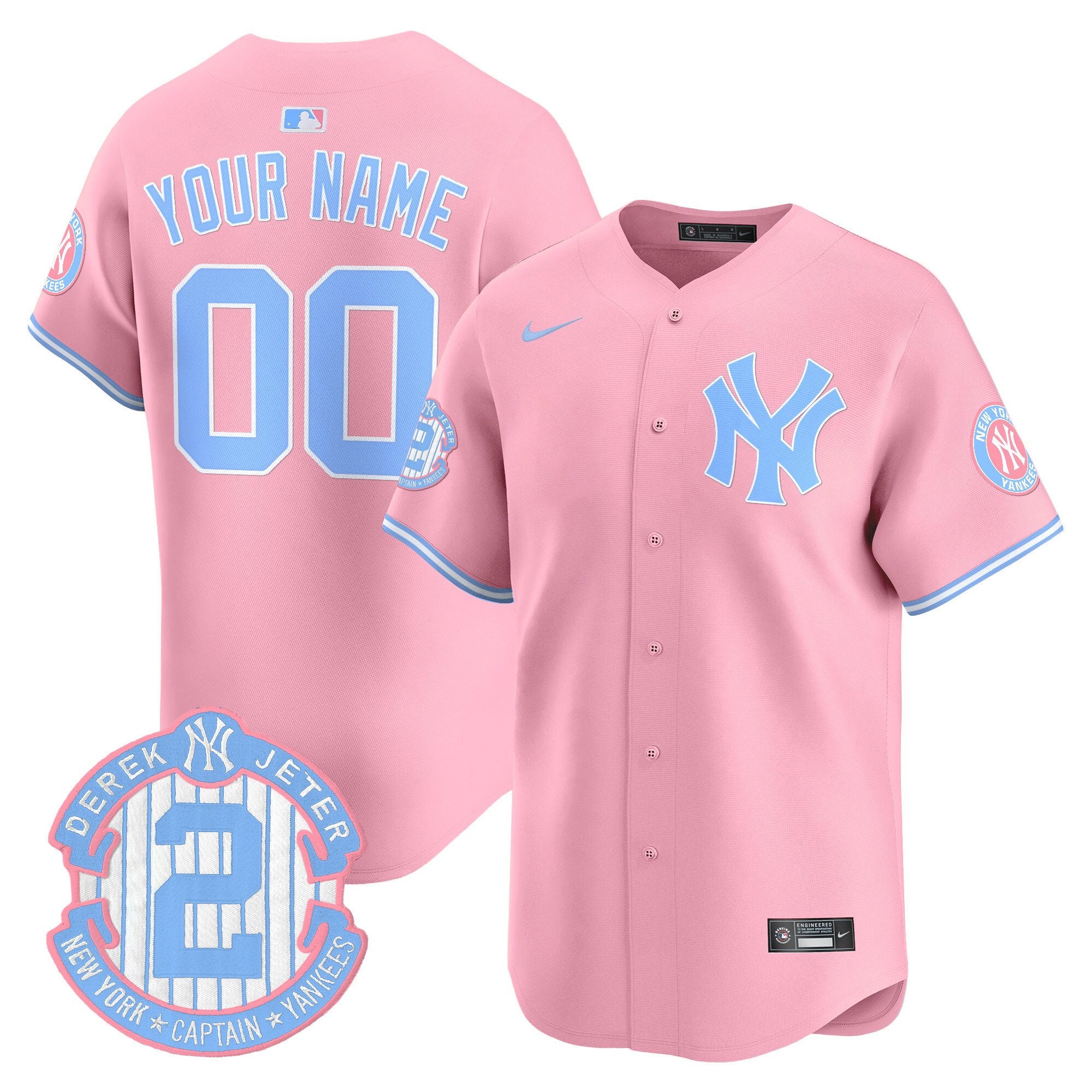 New York Yankees Bubblegum Pink Vapor Premier Limited Custom Jersey - All Stitched - Men, Pink
