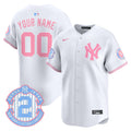 New York Yankees Bubblegum Pink Vapor Premier Limited Custom Jersey - All Stitched - Men, White
