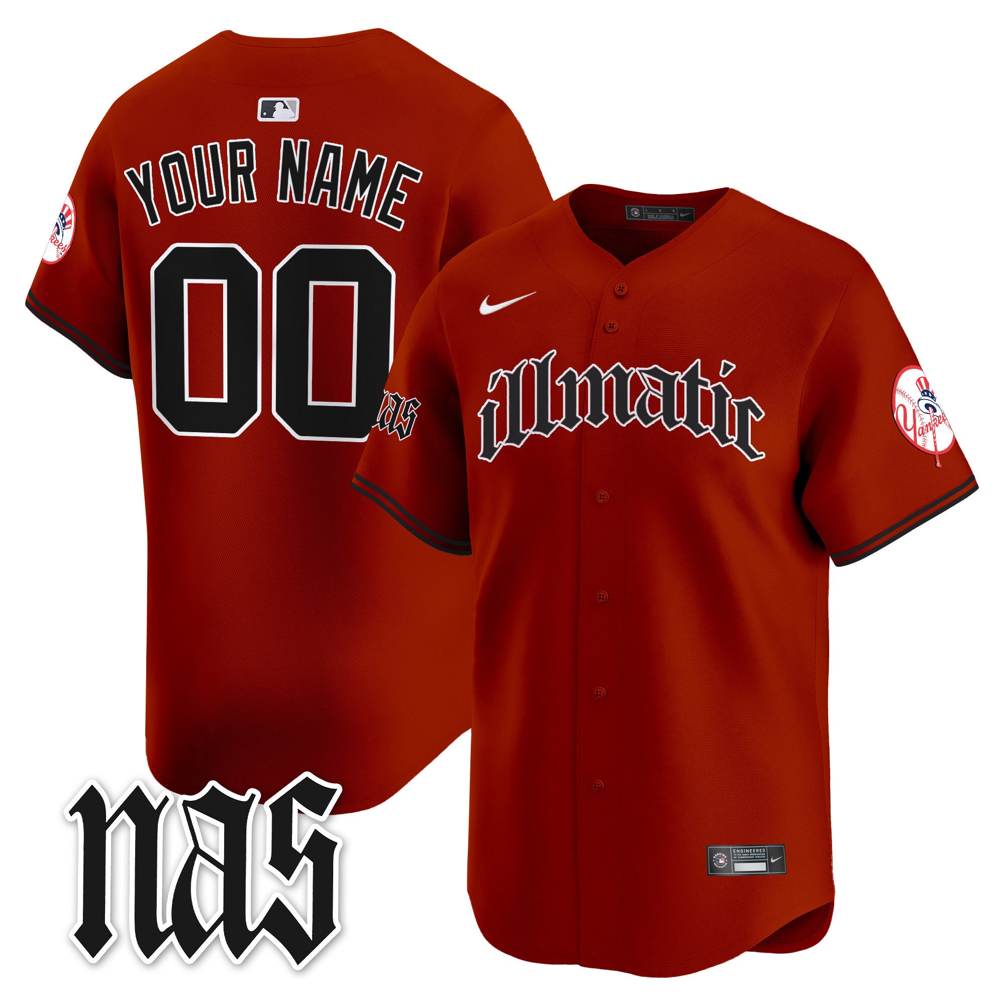 New York Yankees Nas Illmatic Vapor Premier Limited Custom Jersey - All Stitched - Men, Illmatic