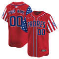 Padres 2024 Independence Day Vapor Premier Limited Custom Jersey - All Stitched - Men, Red