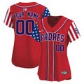 Padres 2024 Independence Day Vapor Premier Limited Custom Jersey - All Stitched - Women, Red