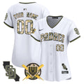 Padres Armed Forces Day Vapor Premier Limited Custom Jersey - All Stitched - Women, White