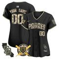 Padres Armed Forces Day Vapor Premier Limited Custom Jersey - All Stitched - Women, Black