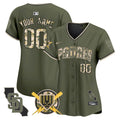 Padres Armed Forces Day Vapor Premier Limited Custom Jersey - All Stitched - Women, Green