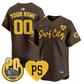 Padres “For Peter” & Petco Park 20th Patch Vapor Premier Limited Custom Jersey V3 - All Stitched - Men, Brown