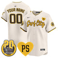 Padres “For Peter” & Petco Park 20th Patch Vapor Premier Limited Custom Jersey V3 - All Stitched - Men, Cream