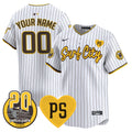 Padres “For Peter” & Petco Park 20th Patch Vapor Premier Limited Custom Jersey V3 - All Stitched - Men, Pinstripe